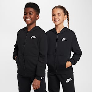 Nike Club Fleece Older Kids' French Terry Full-Zip Hoodie. Nike ID